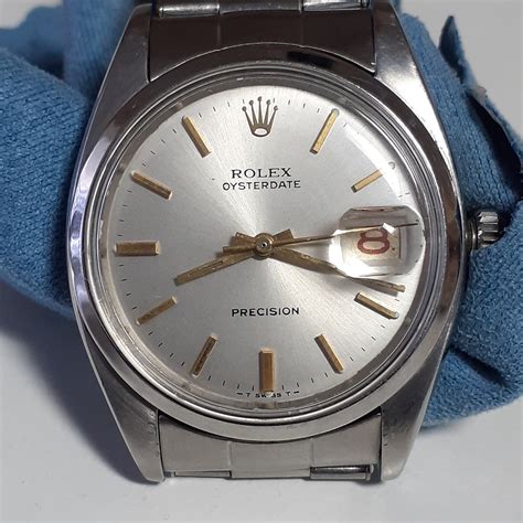 rolex 6494 with gold bezel and crown|Rolex oysterdate precision.